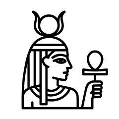line icon mythical Isis vector on white background
Vector line icon on white background