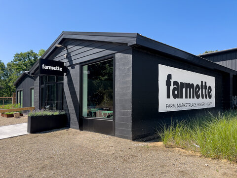 New Buffalo, MI, USA - June 28, 2025: Farmette is a woman-owned farm, bakery, market, and cafe just outside of downtown New Buffalo.