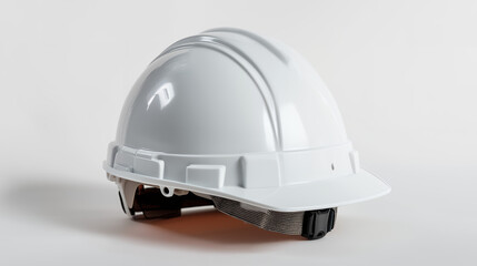 White Safety Construction Helmet Isolated on Clean Background