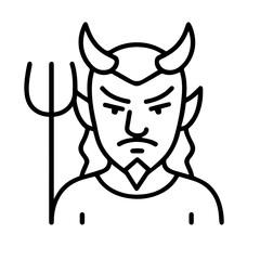 line icon mythical creature Devil vector on white background
Vector line icon on white background