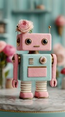 Naklejka premium Adorable Pink Plastic Toy Baby Craft Collectible for Creative Play