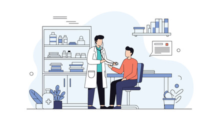 Doctor patient consultation in a modern medical office illustrating healthcare services and professional care delivery