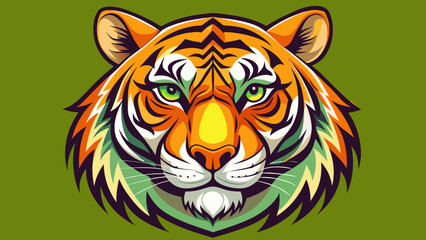 Tiger's Majesty: A stylized illustration captures the striking presence of a tiger, showcasing its intense gaze, bold stripes, and the power it embodies.