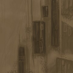 Abstract image for printing. Picture for modern interiors. The picture is painted by hand on a tablet. © neurostructure