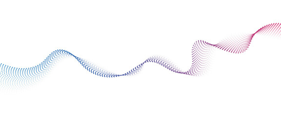 Flowing Dot Wave halftone gradient pattern on transparent background	
