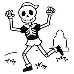 Funny cartoon vector illustration of a boy playing sport, a man running, and a kid playing guitar