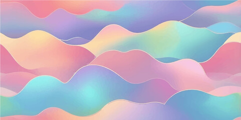 Fototapeta premium Abstract colorful background with flowing wave lines, a vibrant vector art illustration of a textured, wavy rainbow pattern