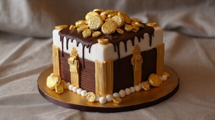 Treasure chest cake dessert food image