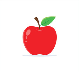 Vibrant Red Apple Illustration: Simple, Clean, and Fresh Fruit Graphic Design