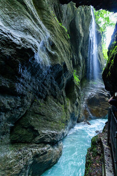 Partnachklamm, partnach gorge, near garmisch-partenkirchen, bavaria, germany, europe