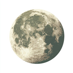 moon isolated in White Background, moon vector, Flat lay vector illustration