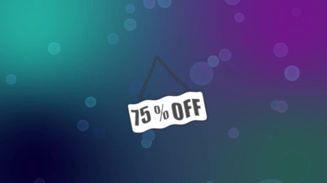 75% Off Sale Animation: design, discount store, finance, for sale , super sale, price label animation sale, sticker, symbol  75% Off Sale Red Price Tag. Red Label Promo Banner  Promotional Animate..