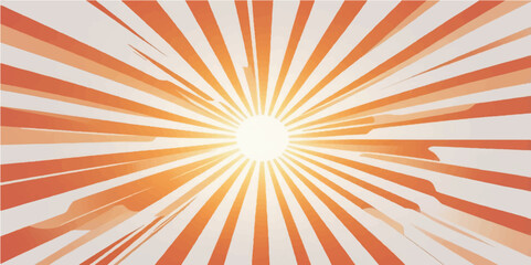 Abstract radial sunburst vector illustration with bright orange and yellow rays for a summer sky design