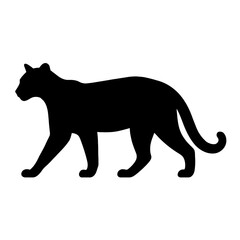 Obraz premium Design a black silhouette of a African Golden Cat white background clean vector shape