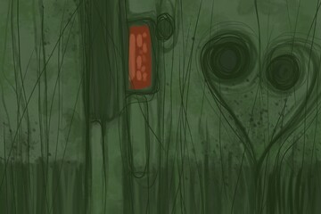 Abstract image for printing. Picture for modern interiors. The picture is painted by hand on a tablet. © neurostructure