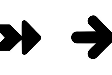 Collection of various black arrow shapes pointing in different directions on a white background