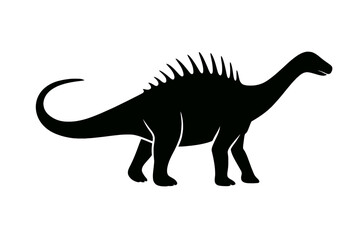Design a black silhouette of a Amargasaurus white background clean vector shape