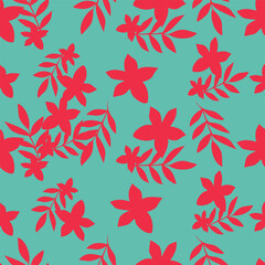 multicolor exotic hand drawn floral seamless pattern