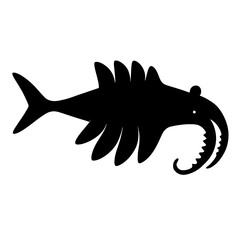Fototapeta premium Design a black silhouette of a Anomalocaris white background clean vector shape