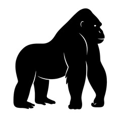 Obraz premium Design a black silhouette of a Ape white background clean vector shape