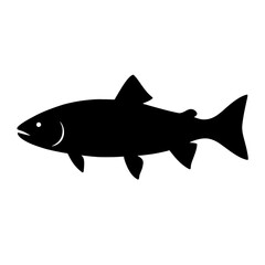 Obraz premium Design a black silhouette of a Arctic Char white background clean vector shape