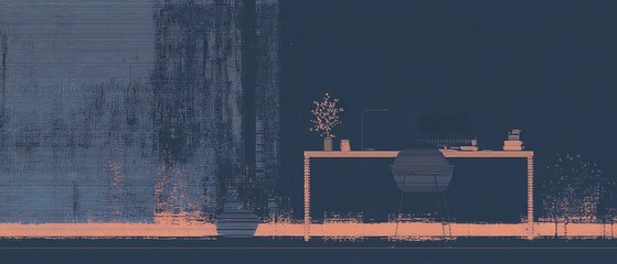 Obraz premium Interior scene with muted colors and abstract elements.