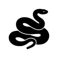Obraz premium Design a black silhouette of a Arizona Black Rattlesnake white background clean vector shape
