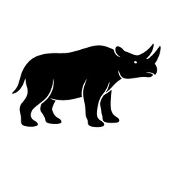 Fototapeta premium Design a black silhouette of a Arsinoitherium white background clean vector shape