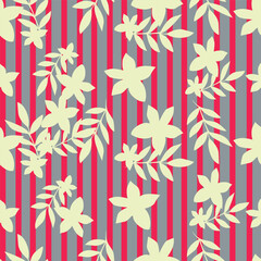 multicolor exotic hand drawn floral seamless pattern