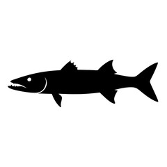 Obraz premium Design a black silhouette of a Barracuda white background clean vector shape