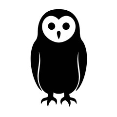 Obraz premium Design a black silhouette of a Barred Owl white background clean vector shape