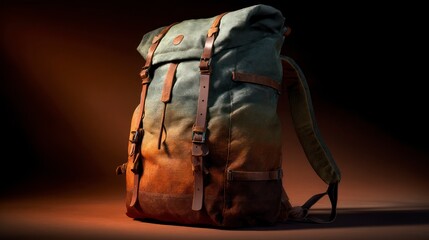 Vintage canvas backpack design