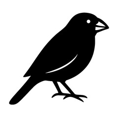 Obraz premium Design a black silhouette of a Blue grosbeak white background clean vector shape