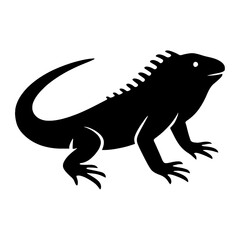 Fototapeta premium Design a black silhouette of a Blue Iguana white background clean vector shape