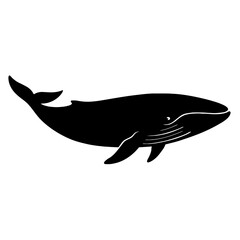 Obraz premium Design a black silhouette of a Blue Whale white background clean vector shape