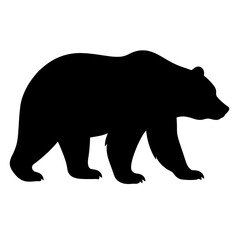Fototapeta premium Design a black silhouette of a Brown Bear white background clean vector shape