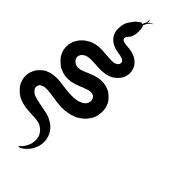 Fototapeta premium Design a black silhouette of a Brown Snake white background clean vector shape
