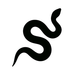 Fototapeta premium Design a black silhouette of a Brown Water Snake white background clean vector shape