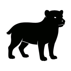 Design a black silhouette of a Bush Dog white background clean vector shape