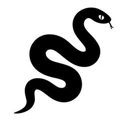 Naklejka premium Design a black silhouette of a Cat-Eyed Snake white background clean vector shape