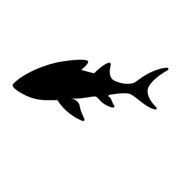 Design a black silhouette of a Cephalaspis white background clean vector shape
