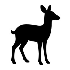 Obraz premium Design a black silhouette of a Chinese Water Deer white background clean vector shape