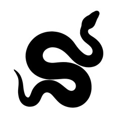 Fototapeta premium Design a black silhouette of a Cinnamon Ball Python white background clean vector shape