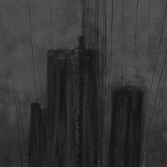 Abstract image for printing. Picture for modern interiors. The picture is painted by hand on a tablet. © neurostructure