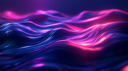 Naklejka premium Neon light maze shining in dark sci-fi setting high resolution picture