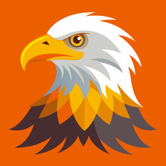 Hand drawn eagle flying drawing illustration