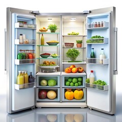 fridge with food