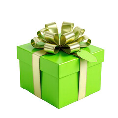 Bright Green Gift Box with Elegant Bow for Celebrations and Special Occasions