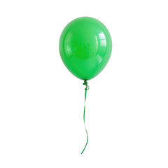 Bright Green Balloon Floating Against a Clean White Background for Celebrations and Festive Occasions