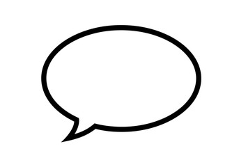 Simple Black and White Speech Bubble with Pointed Tail.
